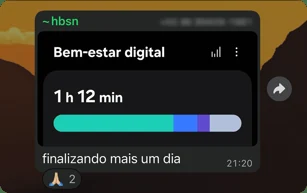 Print de um aluno com 1 hora e 12 minutos de tela
