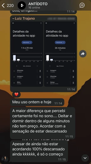 Print de Luiz Trajano sobre o sono e o celular